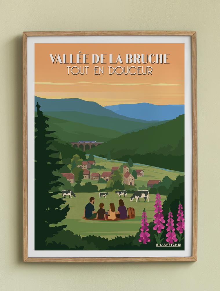 Affiche vintage de la vallée de la Bruche